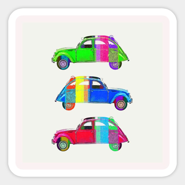 2 CV 3 pop Sticker by AaaahEeeekStudio